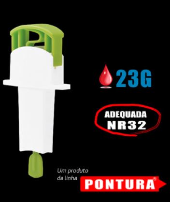 LANCETA SEGURANÇA 23G (1,8 MM) AZUL C/100