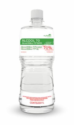 ALCOOL 1000ML 70% C/12 (LIMPEZA)