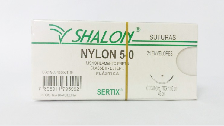 FIO NYLON 5-0 C/AG 1,95CM 3/8 CIRC 45CM C/24
