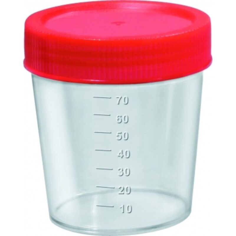 COLETOR 50ML URINA EST S/PA (COPO) T VERMEL C/100