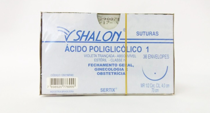 FIO POLIGLICO 1 C/AG 4,0CM 1/2 CIRC CIL 70CM C/36