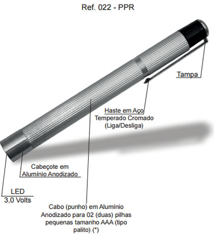 LANTERNA CLINICA LED PRATA