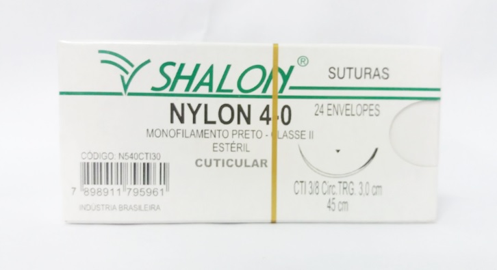 FIO NYLON 4-0 C/AG 3,0CM 3/8 CIRC 45CM C/24 (CUT)